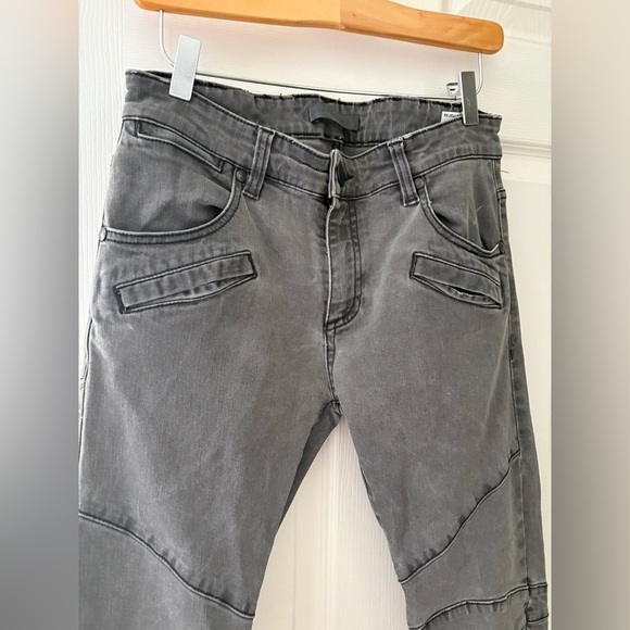 Pierre Balmain grey washed slim biker jeans size 26 fits 30 - Picture 3 of 12